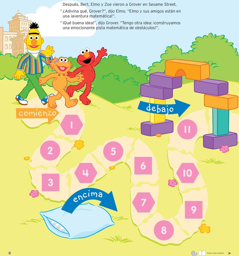 Elmo y sus amigos están en una aventura matemática!. Qué buena idea!