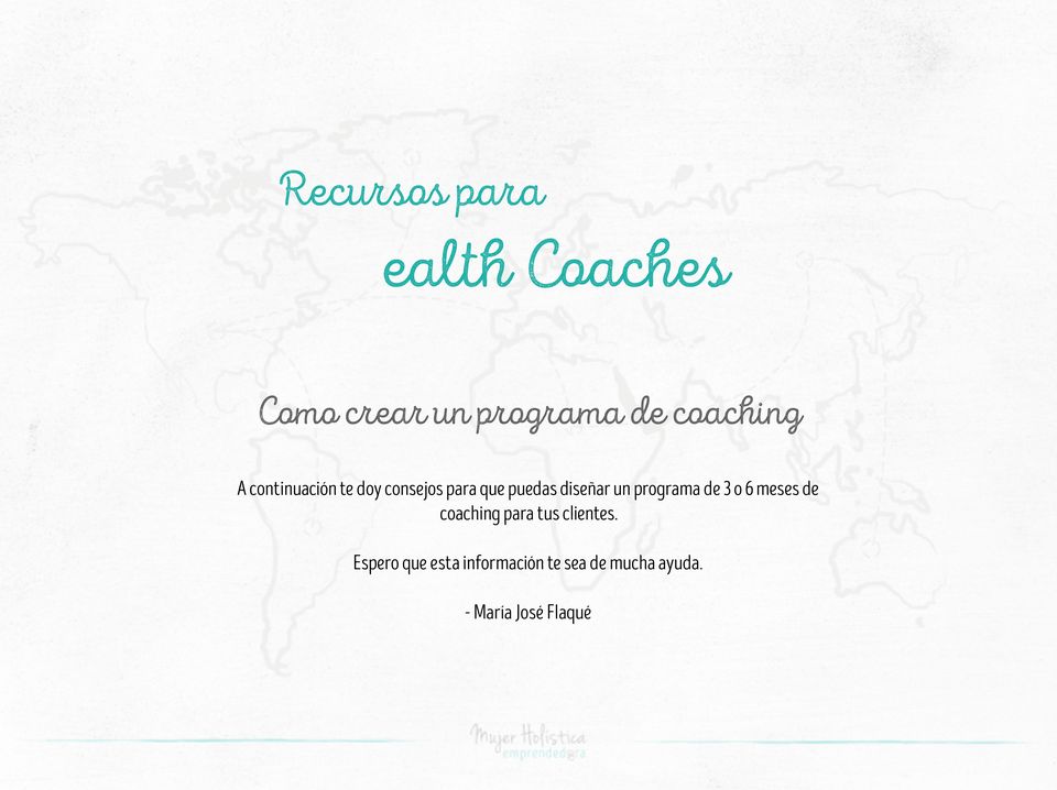 diseñar un programa de 3 o 6 meses de coaching para tus