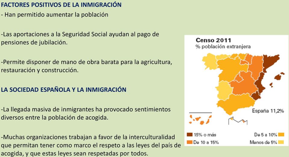 LA SOCIEDAD ESPAÑOLA Y LA INMIGRACIÓN -La llegada masiva de inmigrantes ha provocado sentimientos diversos entre la población de acogida.