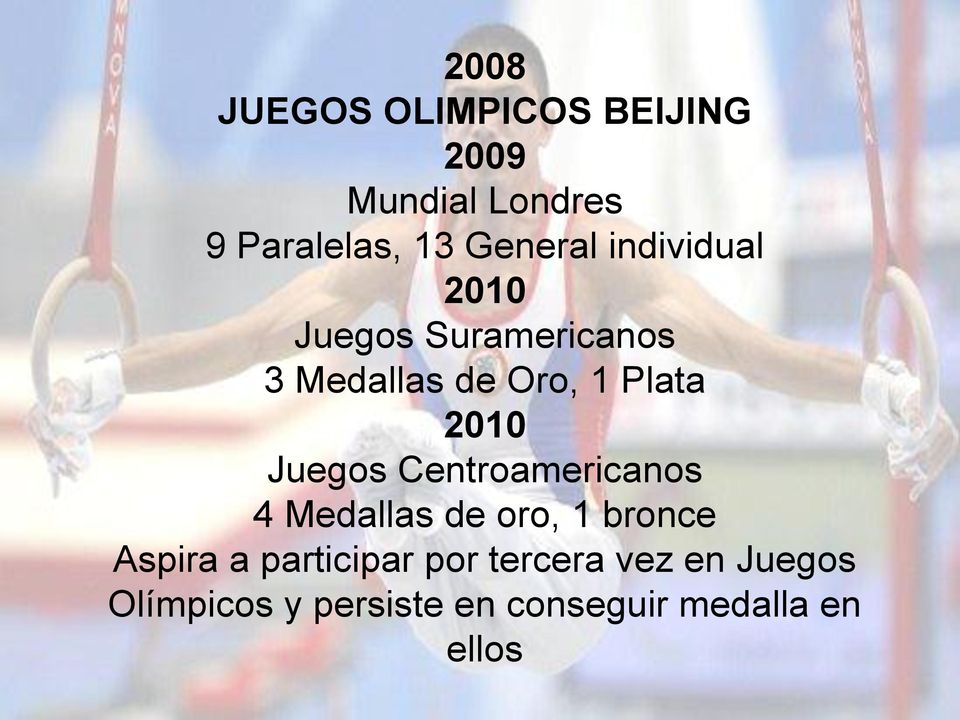 2010 Juegos Centroamericanos 4 Medallas de oro, 1 bronce Aspira a