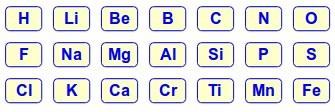 1) Considerando al berilio (Be) el primer elemento de la primera serie, cuál seria el octavo elemento?