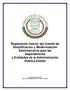 Reglamento Interior del Comité de Simplificación y Modernización Administrativa para las Dependencias y Entidades de la Administración Pública Estatal