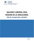 BALANCE LABORAL 2016 REGION DE LA ARAUCANIA: