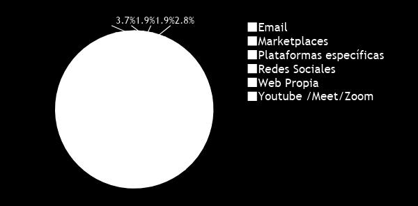 ingresos totales Los canales de venta online más usados son: Fuente: Elaboración propia a partir PAE-VUE S.C.