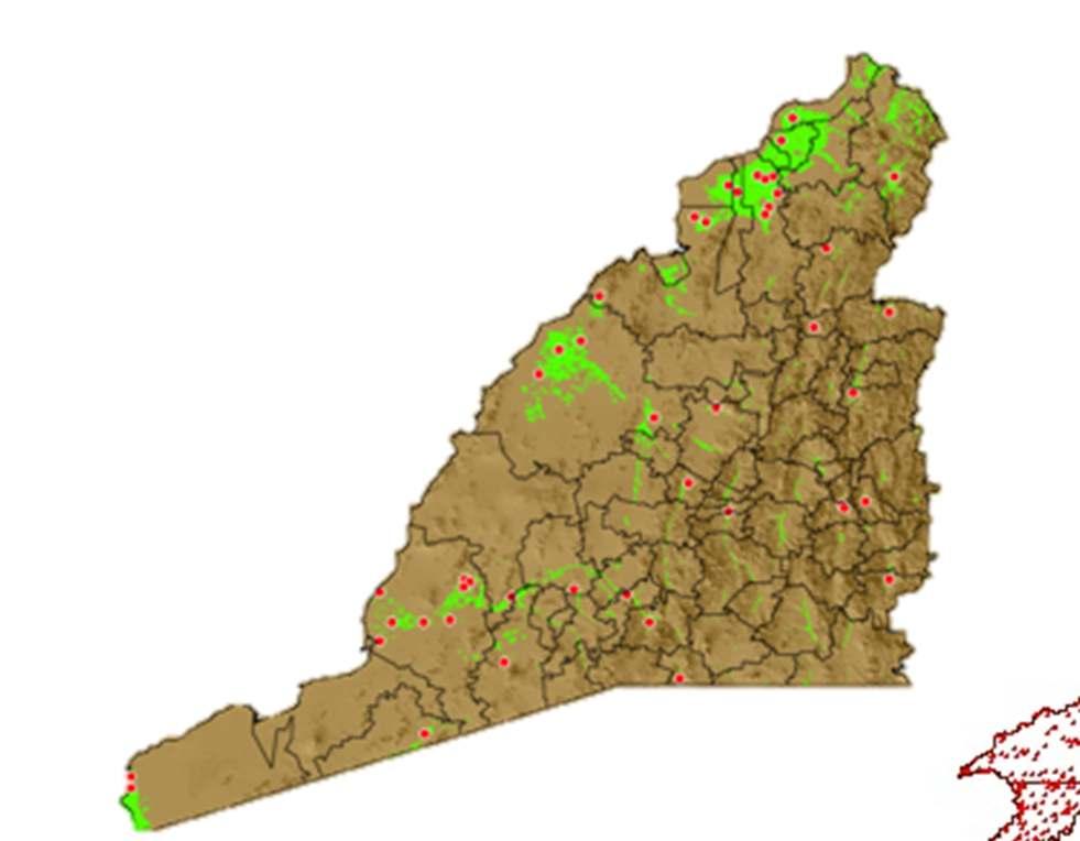 el ramo agro Mapa de ubicaciones de sitios agrícolas Se identificaron las zonas de